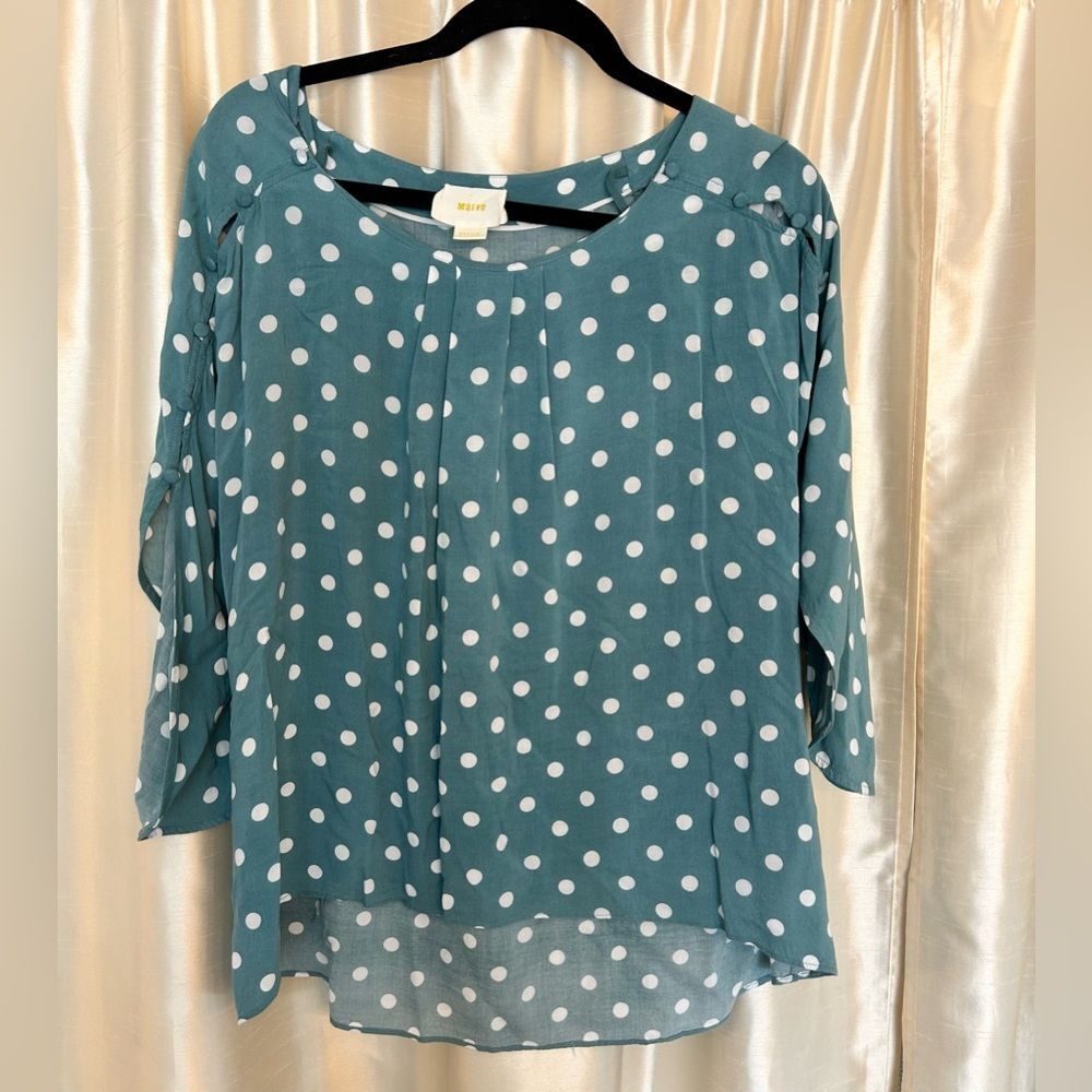 Anthropologie / Maeve Polka Dot Blouse